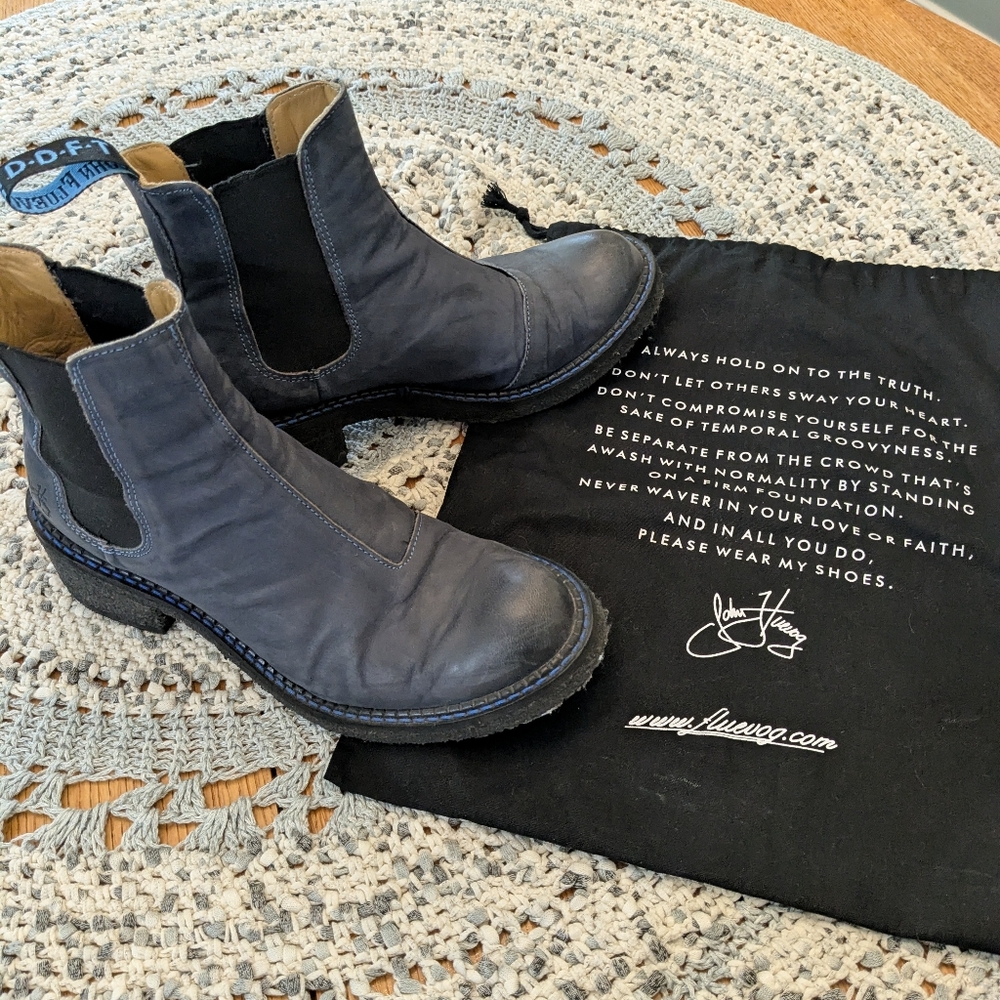 John Fluvog Pull On Ankle Boots